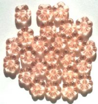 25 15mm Transparent Rosaline Flower Beads